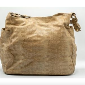 LARGE well-loved Tory Burch snakeskin tote